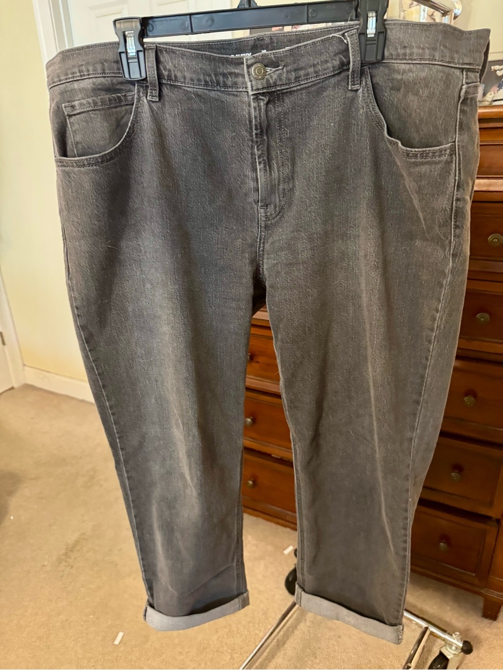 Women’s Plus Gray Washed Jeans - Comfortable Straight Fit